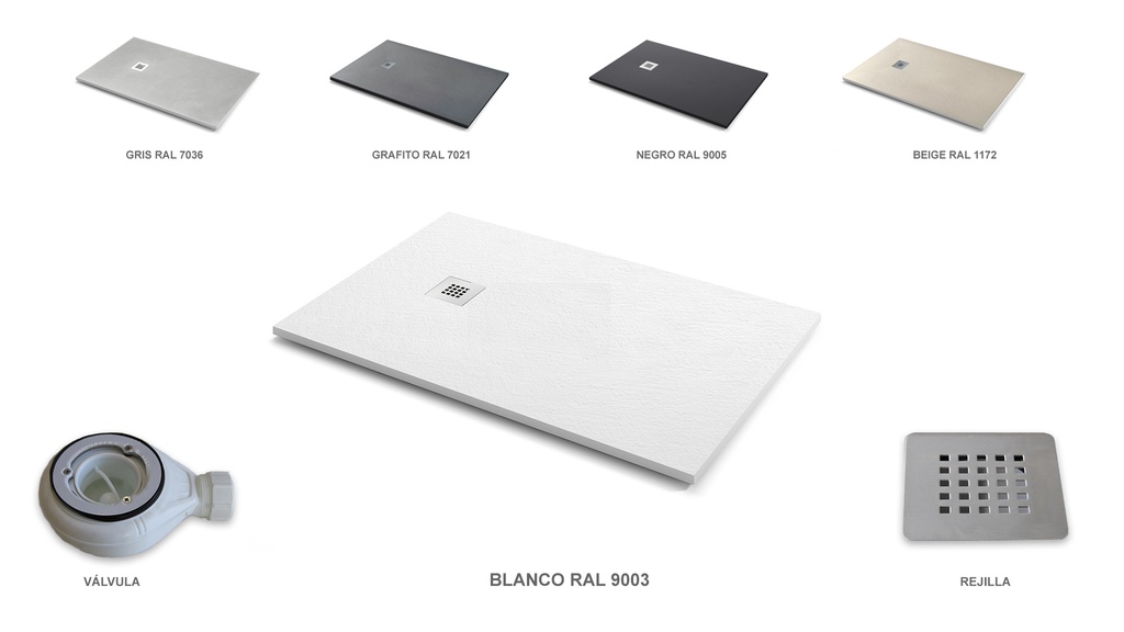 Plato de Ducha Resina Blanco RAL9003