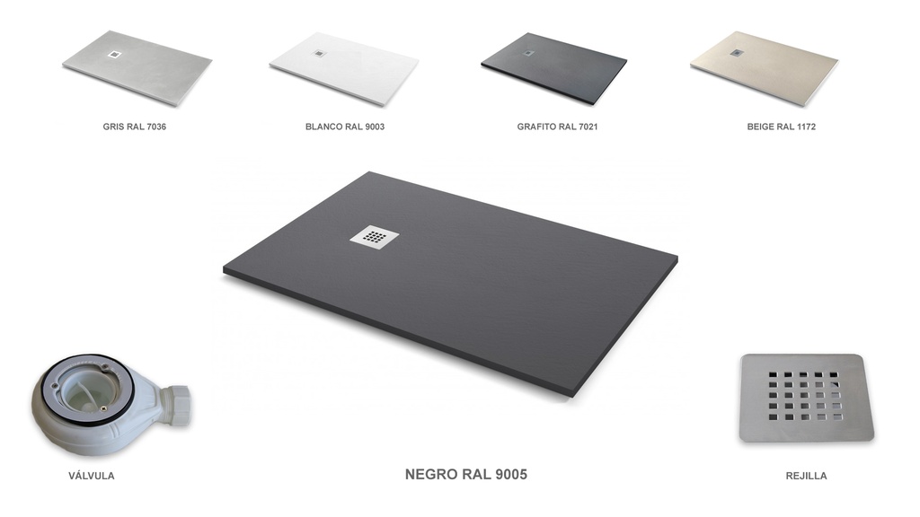 Plato de Ducha Resina Negro RAL9005
