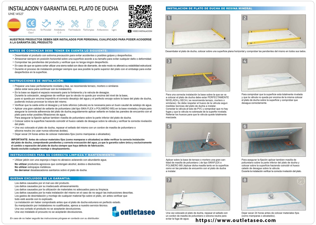 Plato de Ducha Resina Negro RAL9005